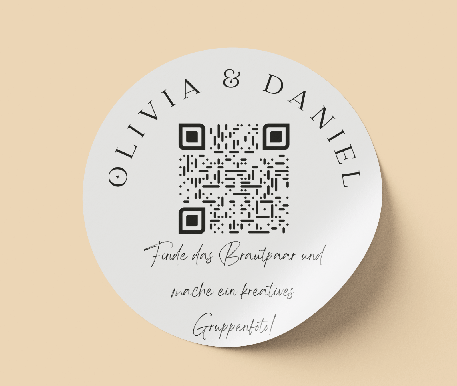 QR Code Sitcker für Hochzeit