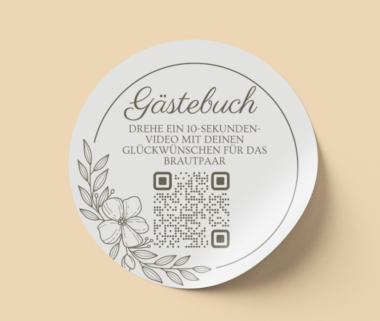 QR Code Sitcker für Hochzeit